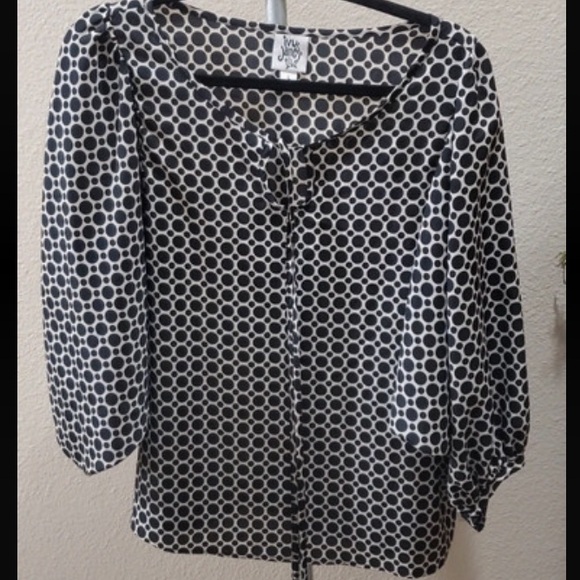 🦄- Ivy Jane sz Large Black & Grey Geometric Patterned Blouse - Picture 1 of 6